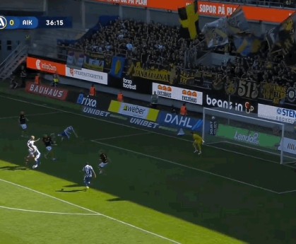 瑞典超半场：亨茨破门，哥德堡1-0索尔纳